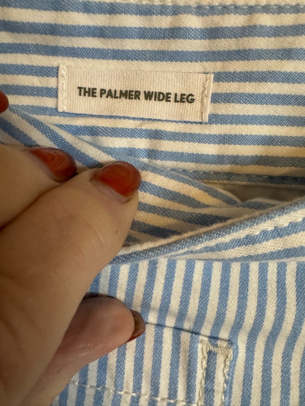 ANN TAYLOR LOFT Blue/White Striped *THE PALMER WIDE LEG* PANTS   6PETITE     #10 - Picture 8 of 8